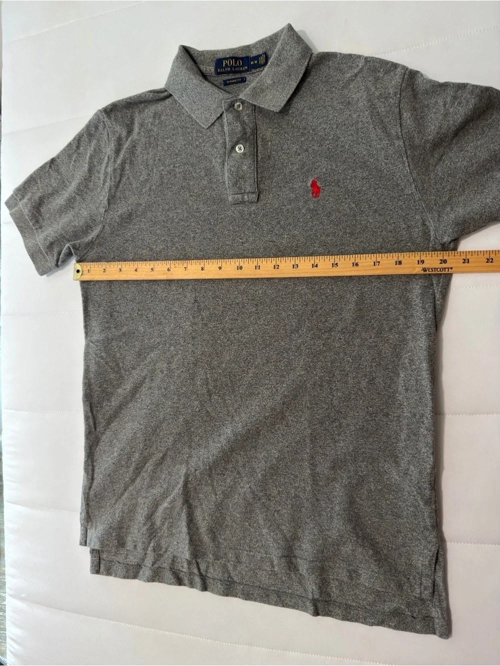 Polo Ralph Lauren Classic Fit Gray Men's Polo Shirt M Short Sleeve Cotton M